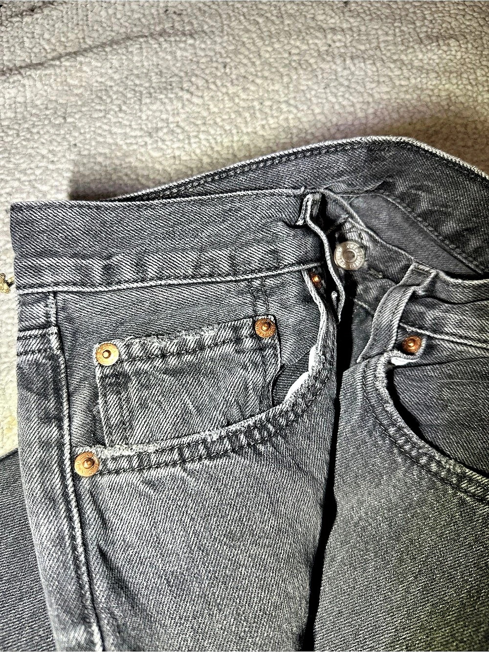 Levi's 501 Original Fit Jeans Straight Leg Gray - Picture 2 of 8